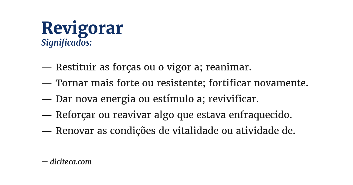 Significado de revigorar