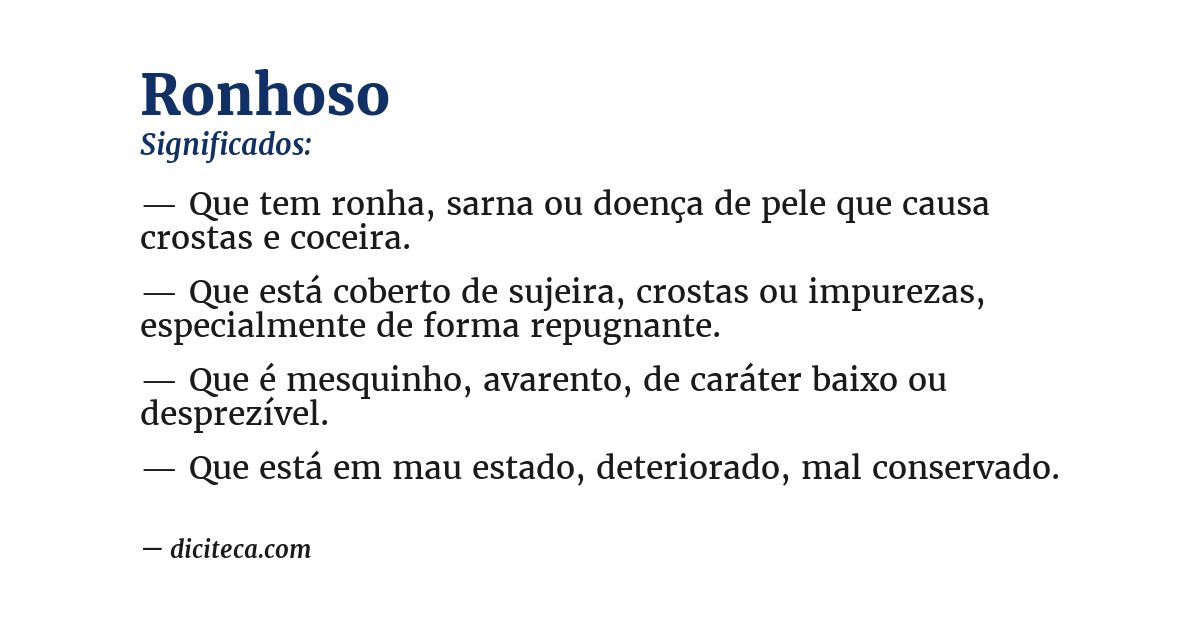 Significado de ronhoso