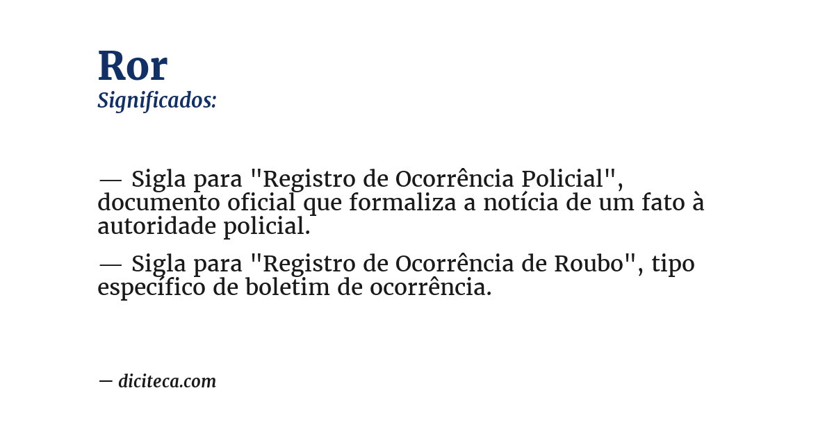 Significado de ror