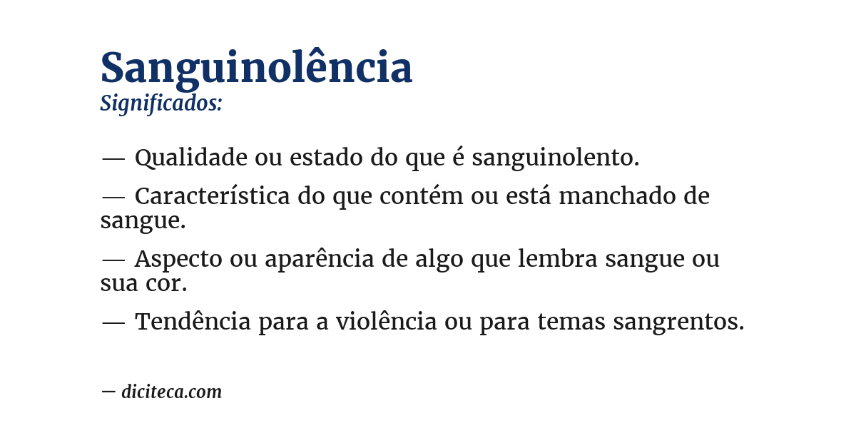 Significado de sanguinolência