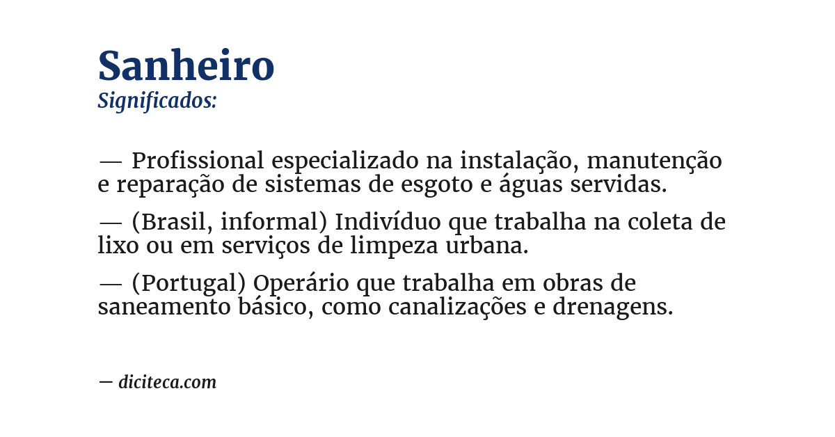 Significado de sanheiro