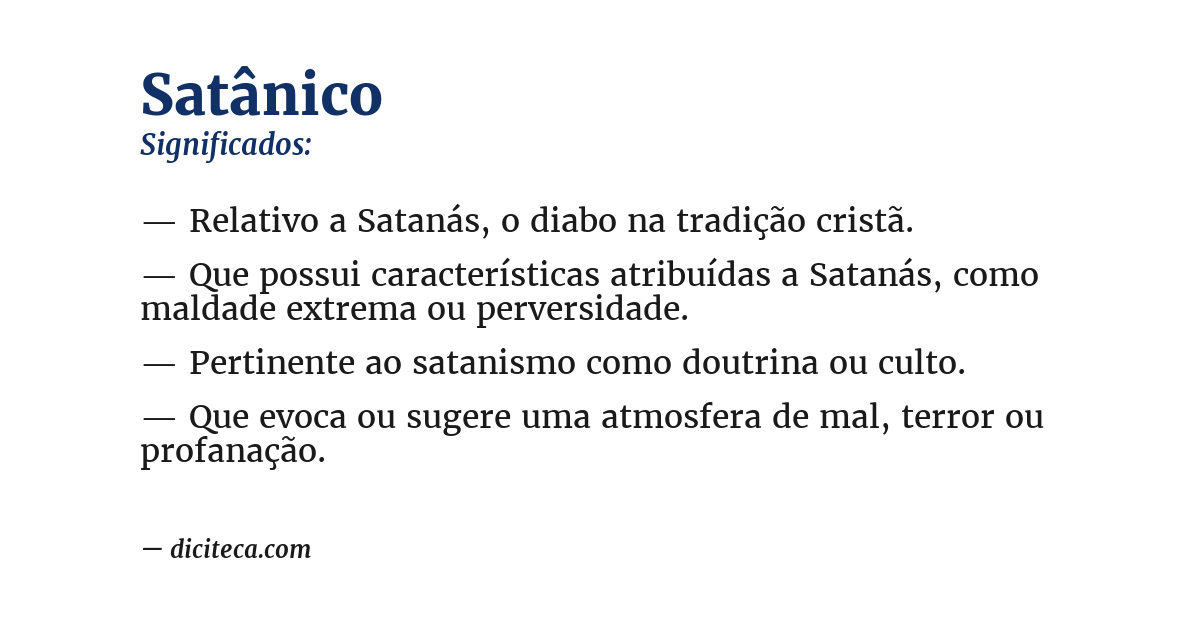 Significado de satânico