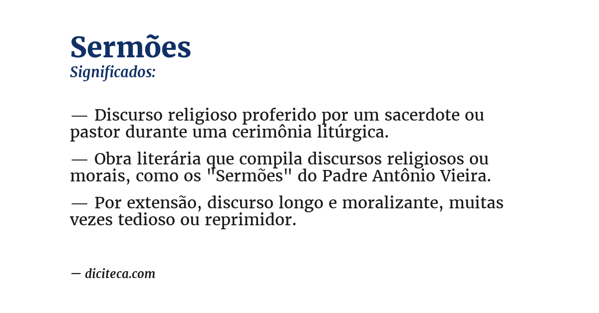 Significado de sermões