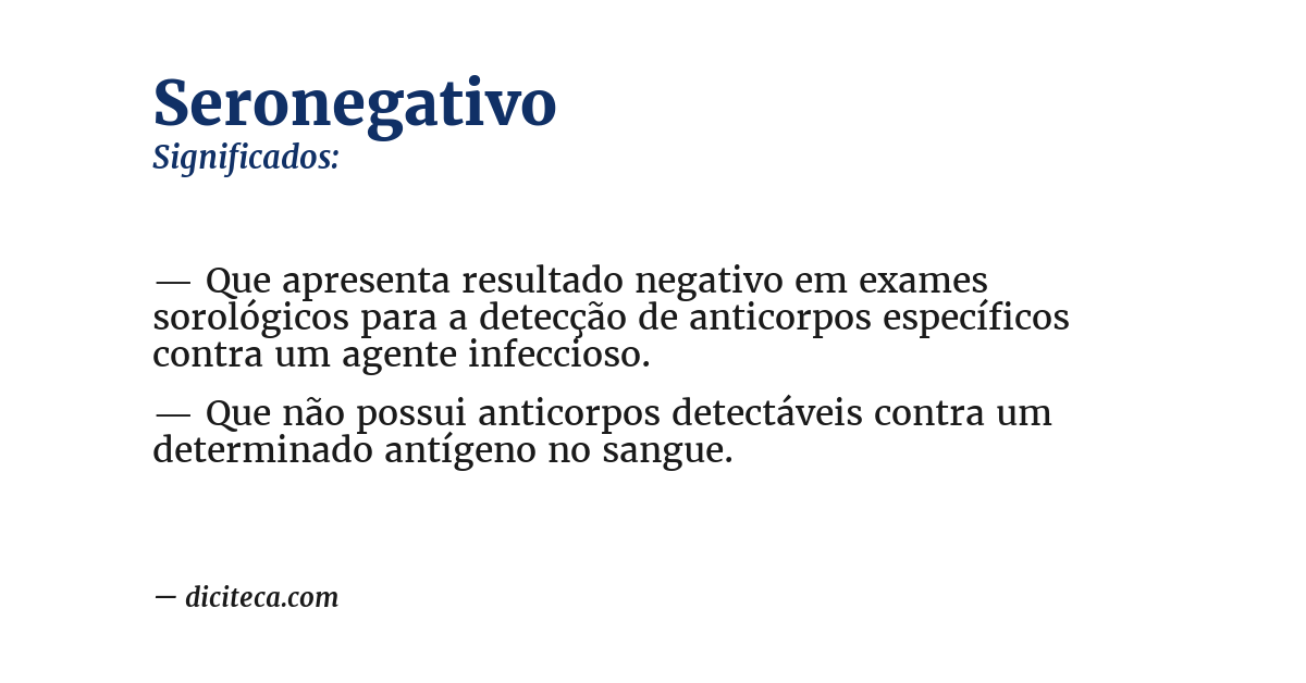 Significado de seronegativo
