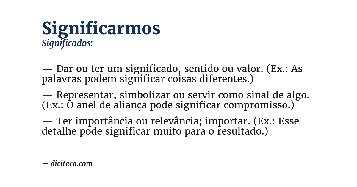 Significado de significarmos