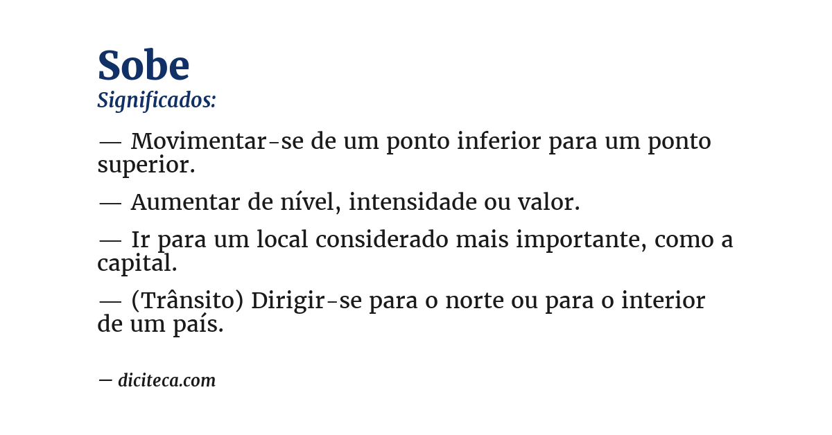 Significado de sobe