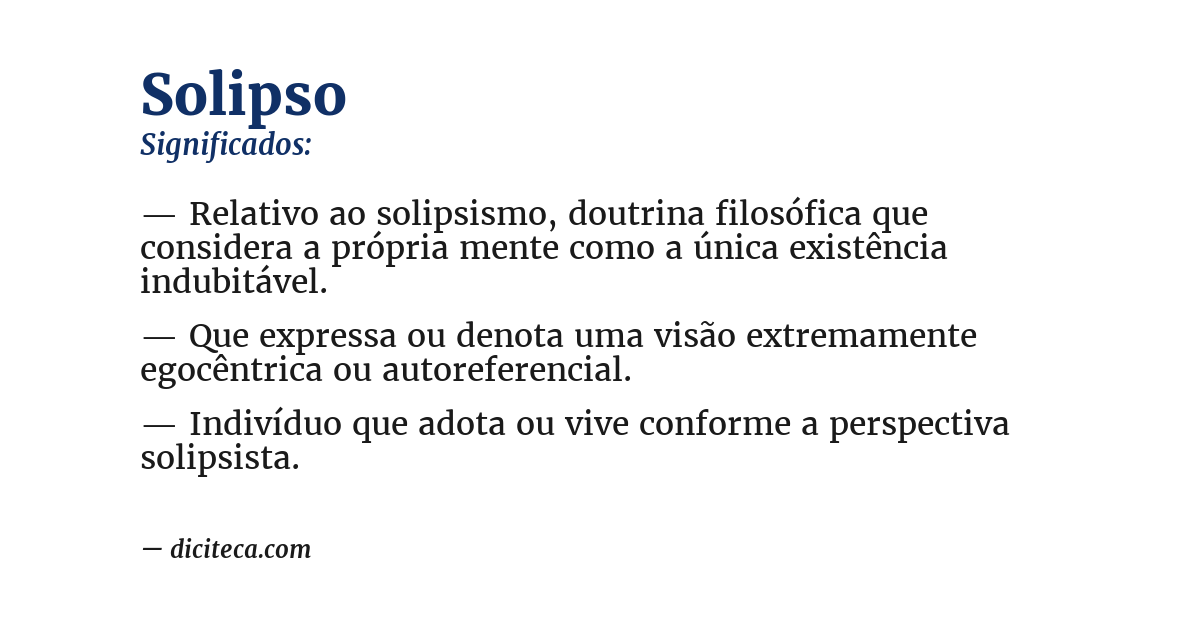 Significado de solipso