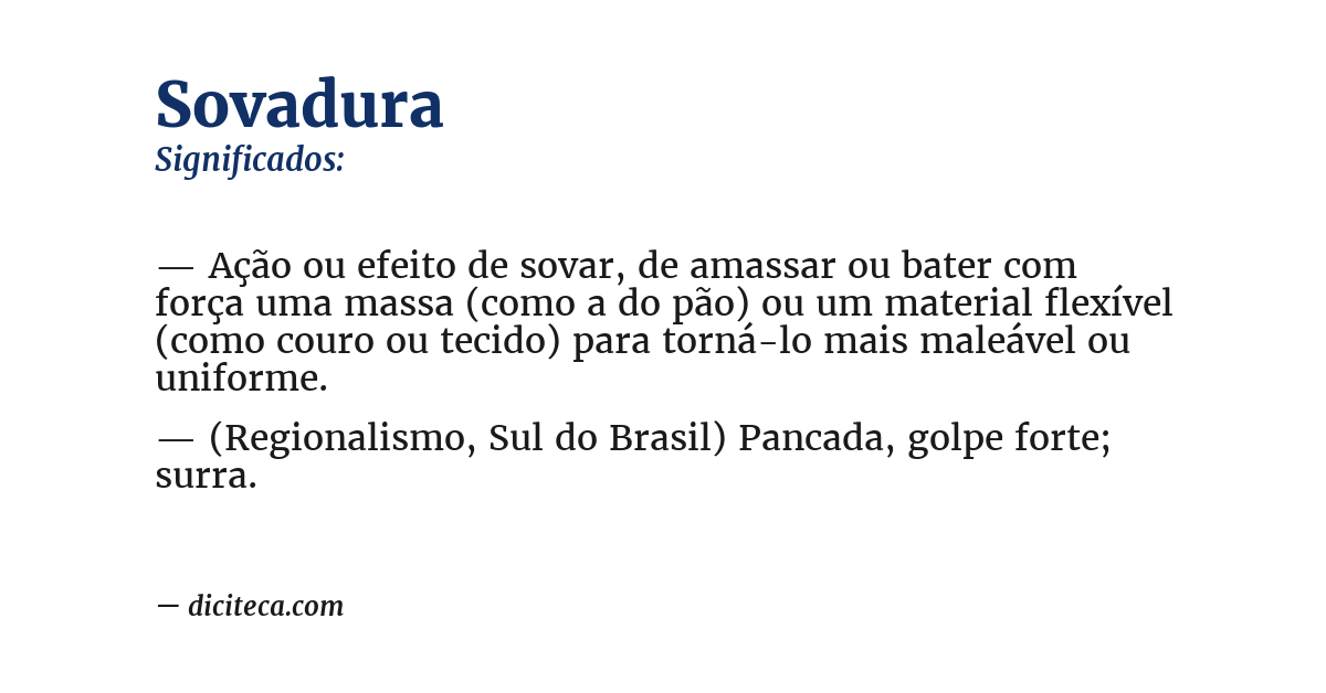 Significado de sovadura