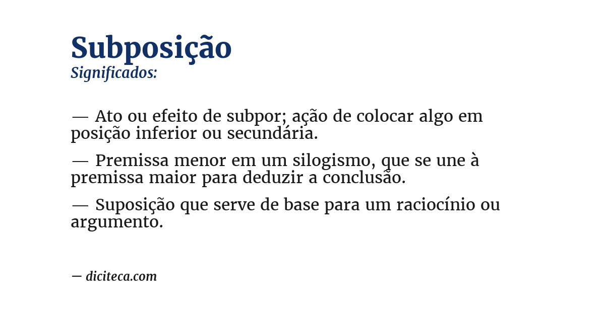 Significado de subposição