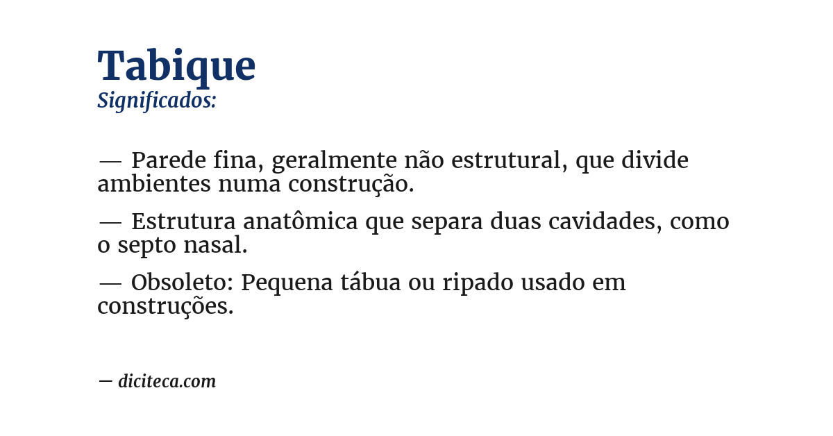 Significado de tabique