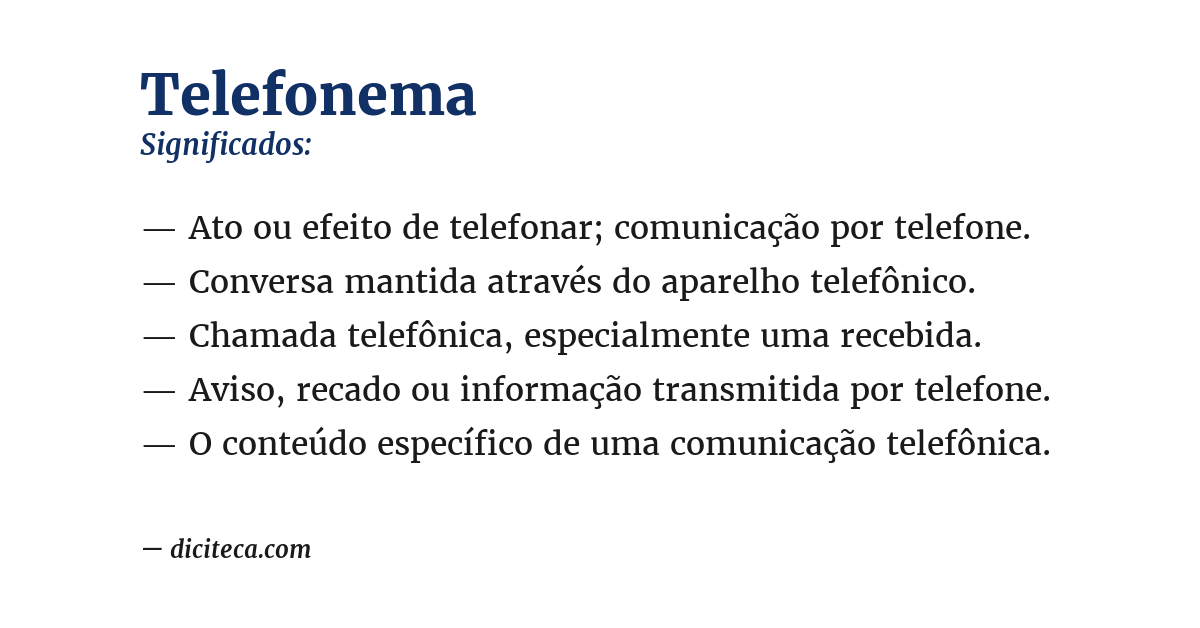 Significado de telefonema