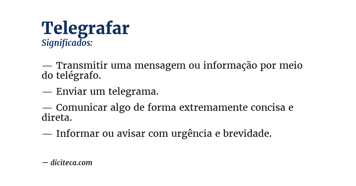Significado de telegrafar