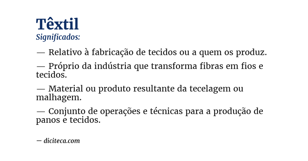 Significado de têxtil