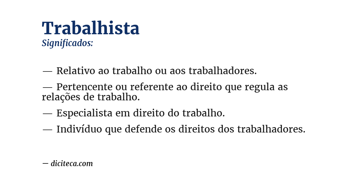 Significado de trabalhista