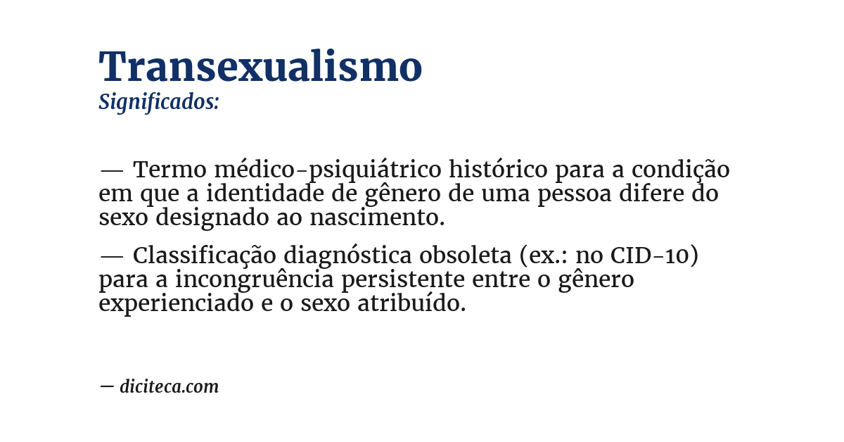 Significado de transexualismo