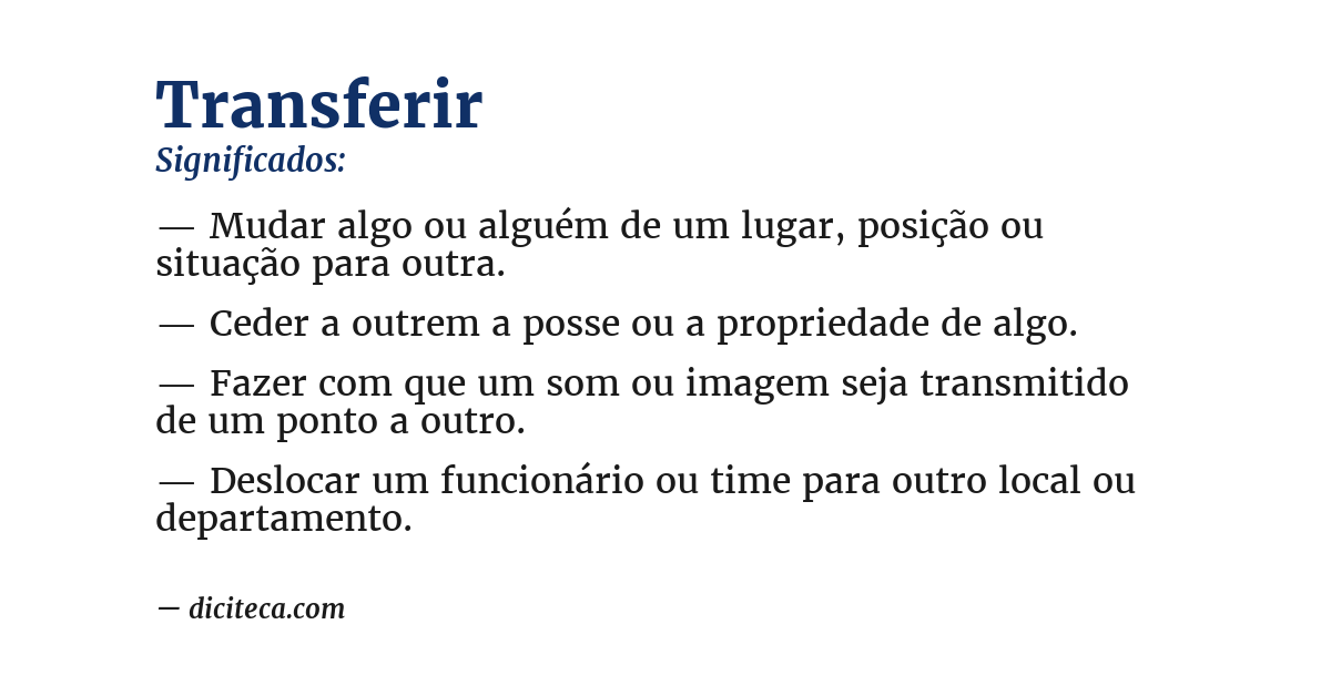 Significado de transferir