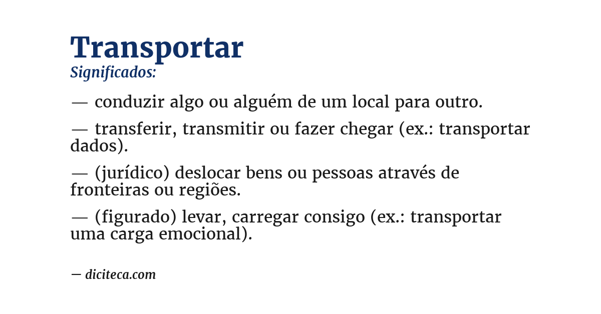Significado de transportar