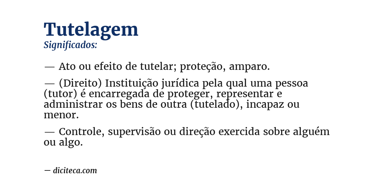 Significado de tutelagem