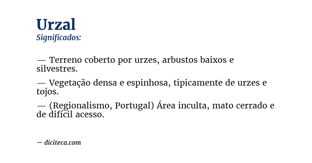 Significado de urzal