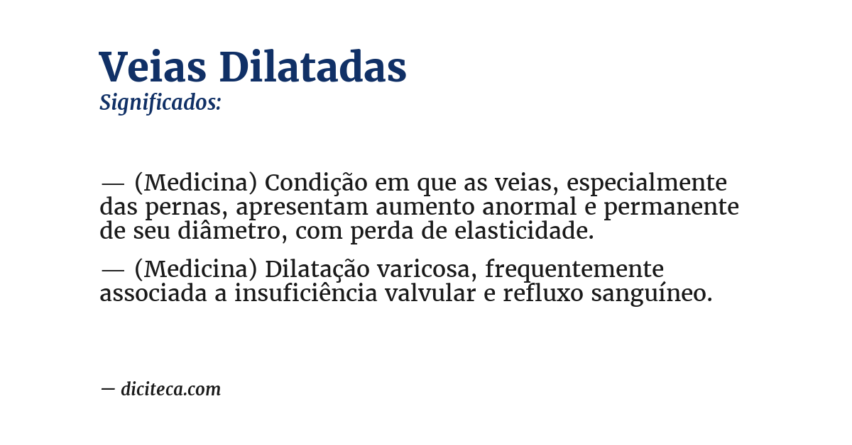 Significado de veias dilatadas