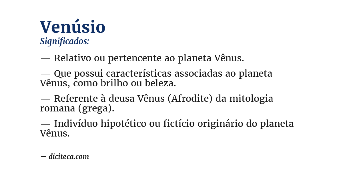 Significado de venúsio