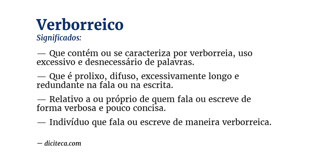 Significado de verborreico