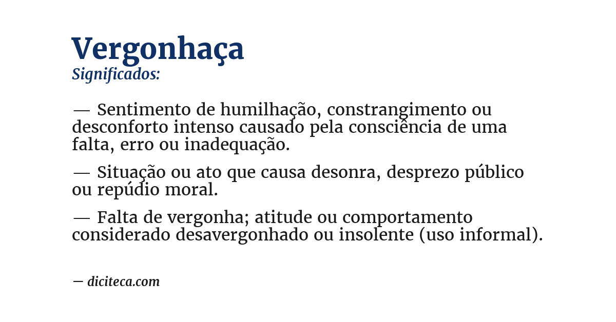 Significado de vergonhaça