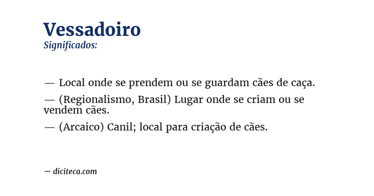 Significado de vessadoiro