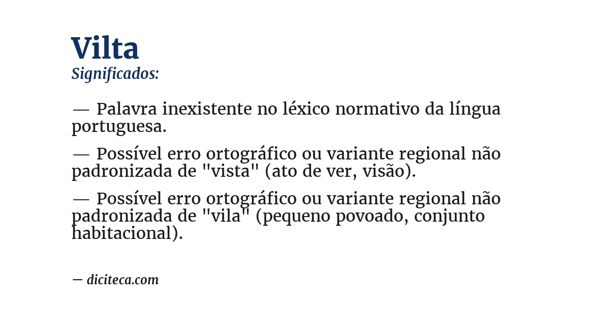 Significado de vilta