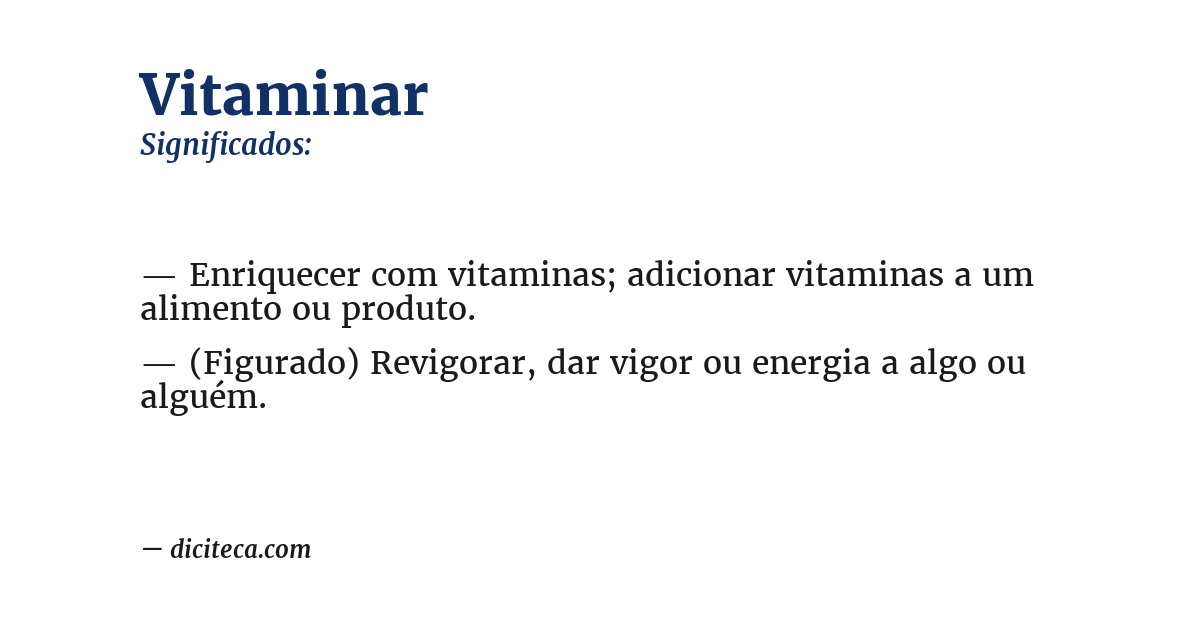 Significado de vitaminar