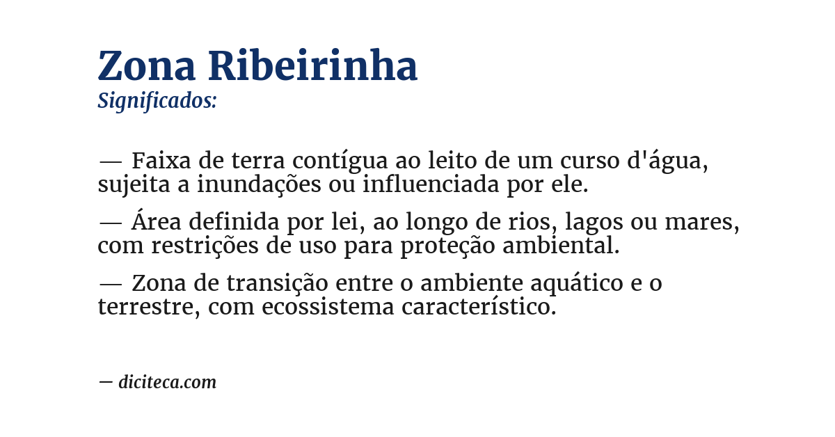 Significado de zona ribeirinha