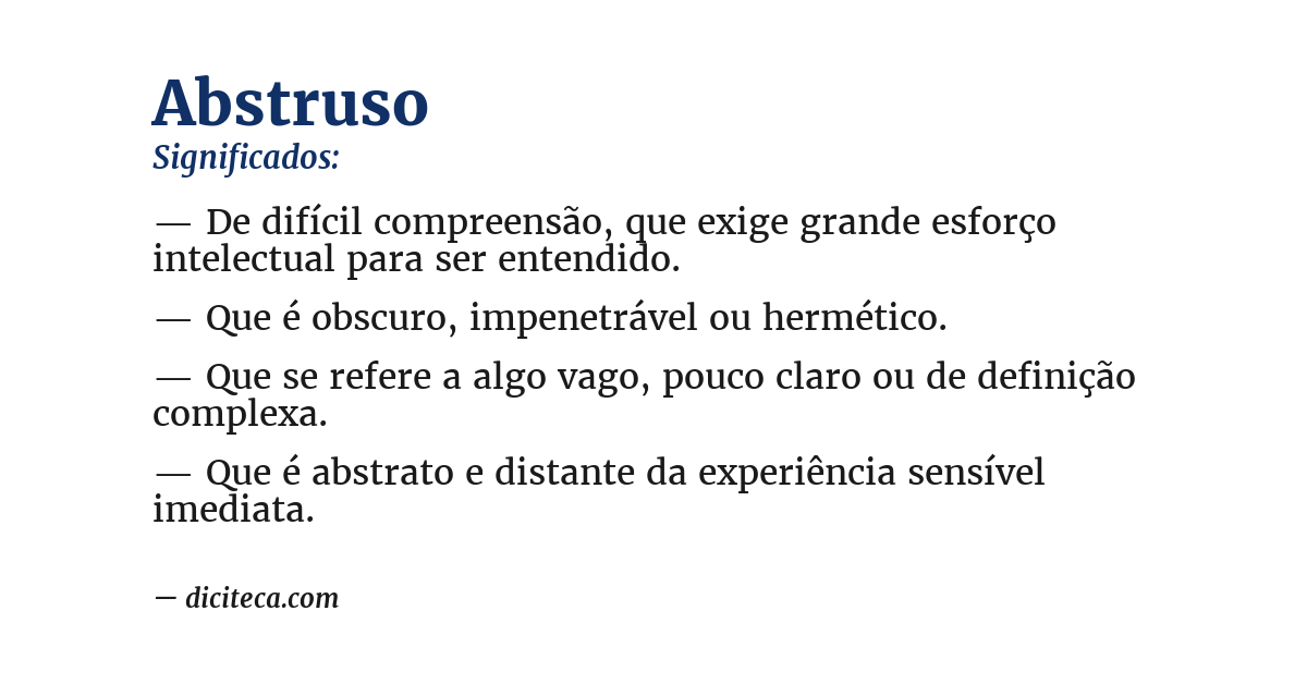 Significado de abstruso