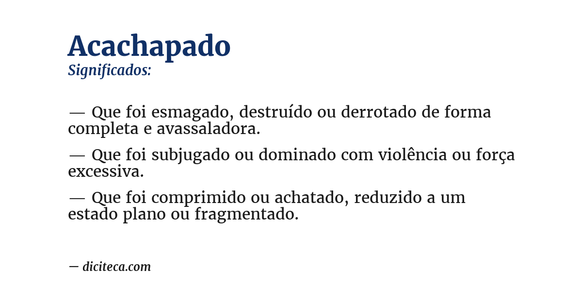 Significado de acachapado