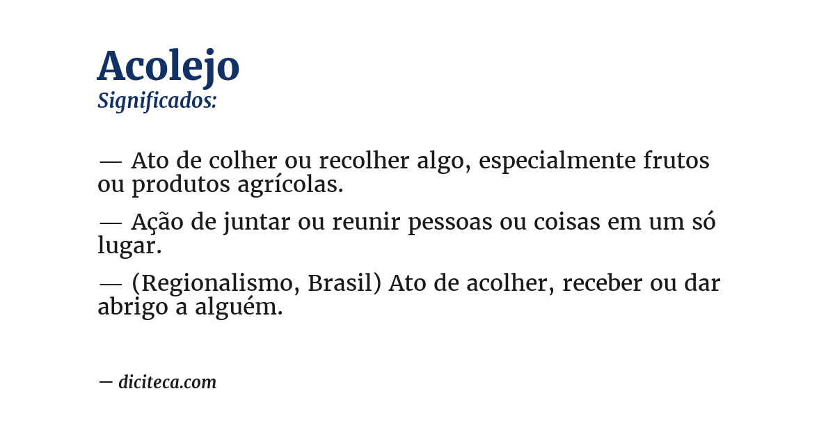 Significado de acolejo