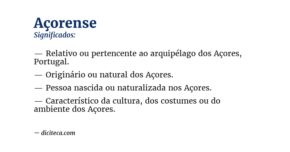 Significado de açorense