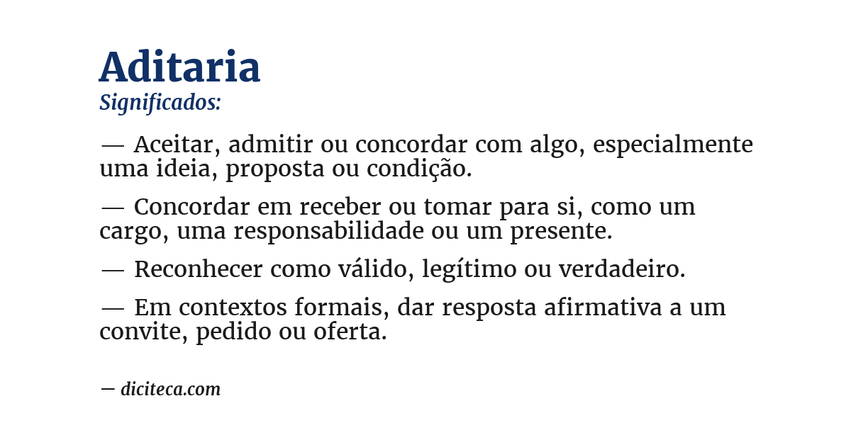 Significado de aditaria