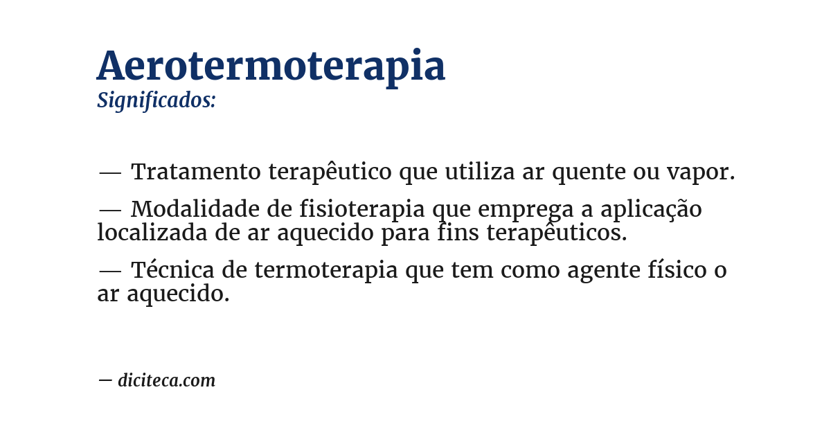 Significado de aerotermoterapia