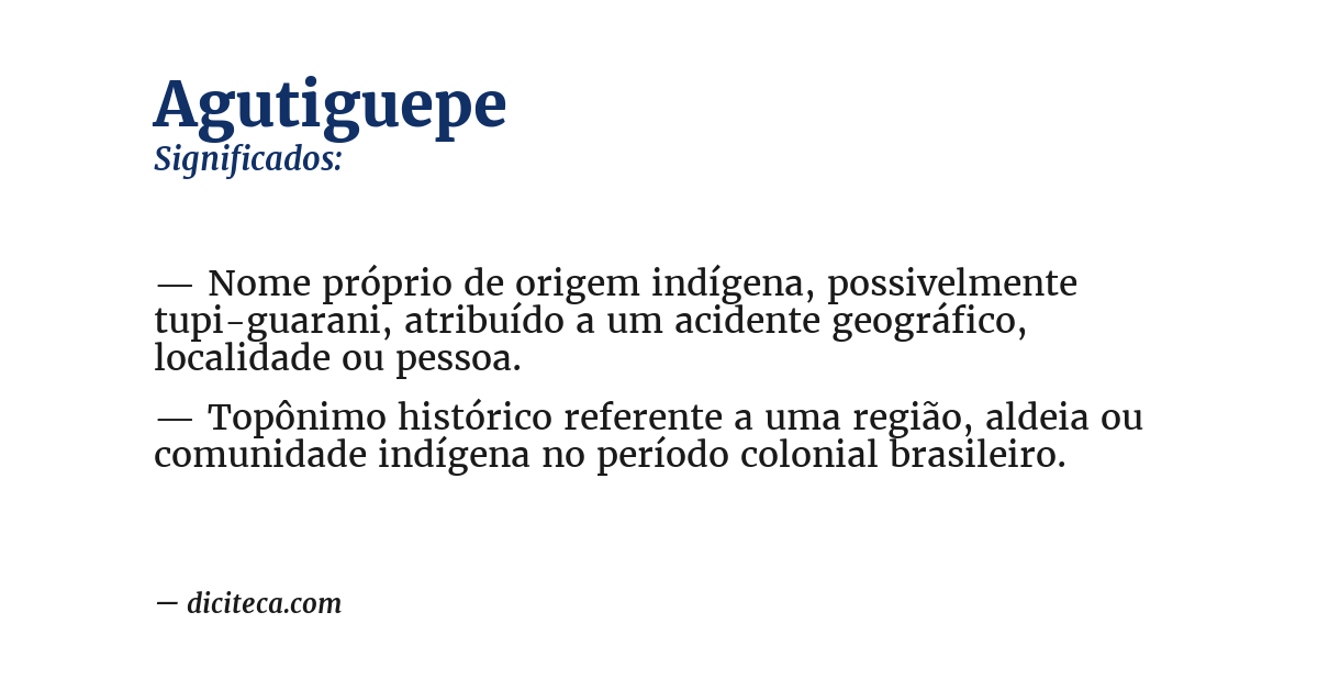 Significado de agutiguepe