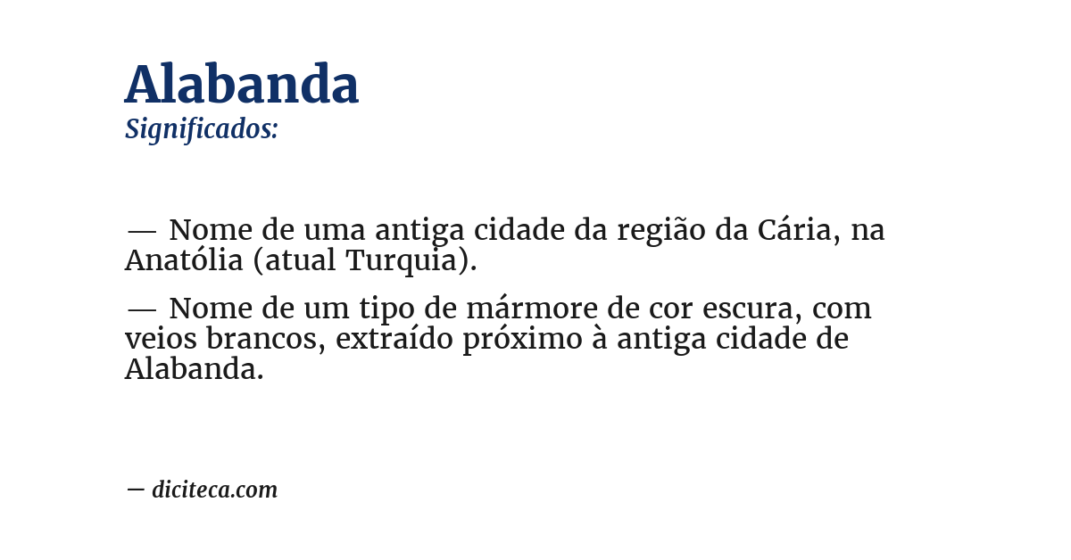 Significado de alabanda