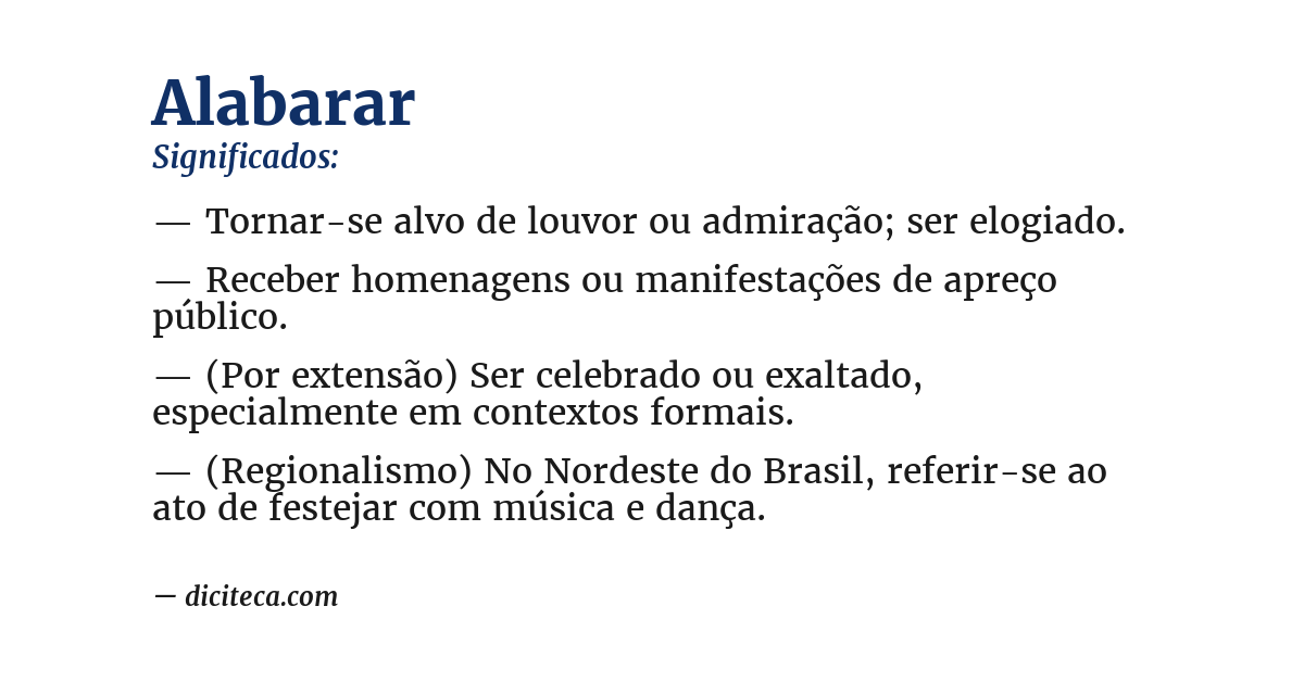 Significado de alabarar