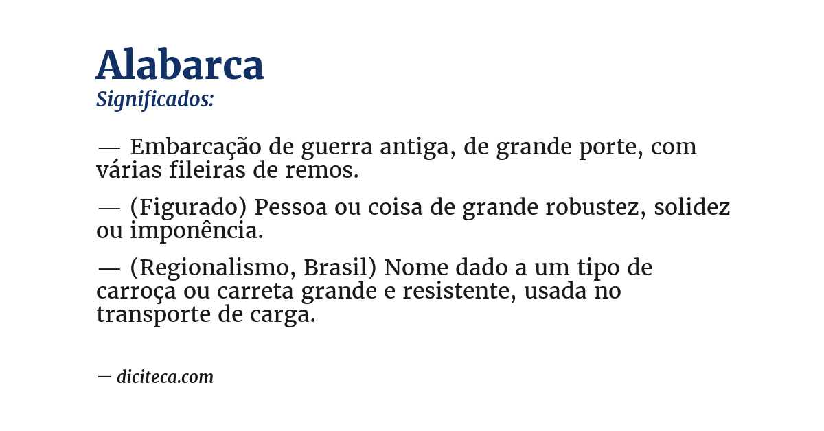 Significado de alabarca