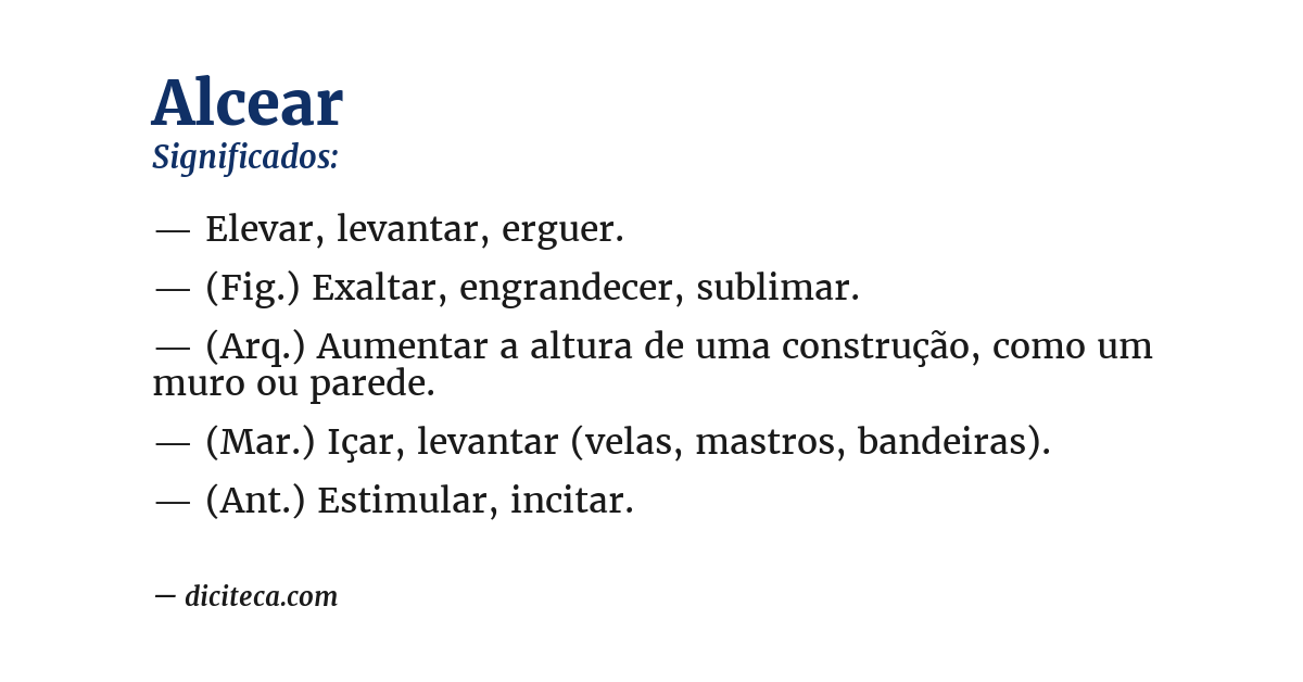 Significado de alcear