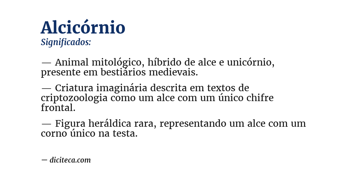 Significado de alcicórnio