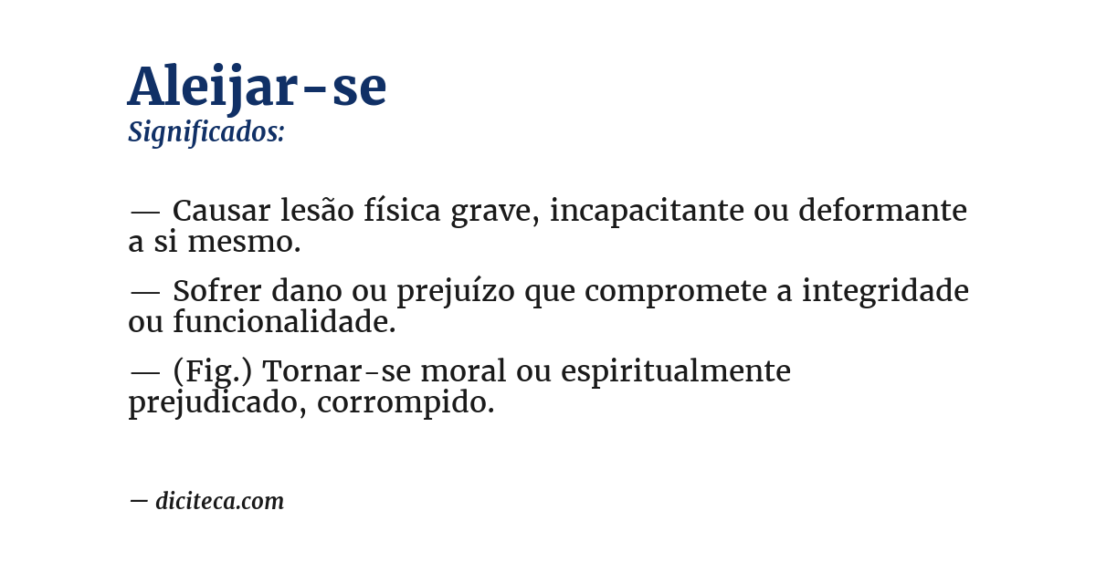 Significado de aleijar-se