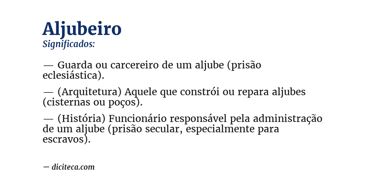 Significado de aljubeiro