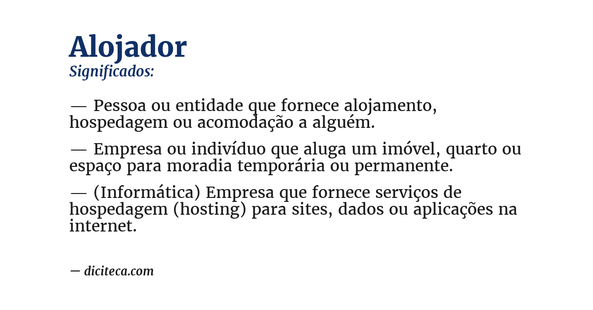 Significado de alojador