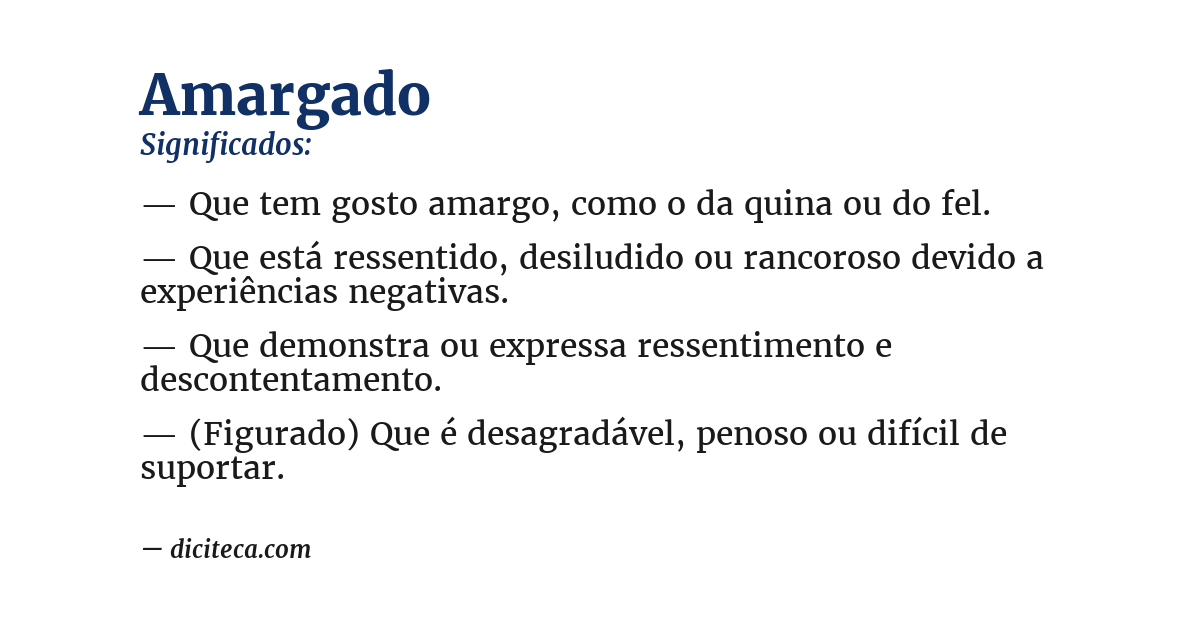 Significado de amargado