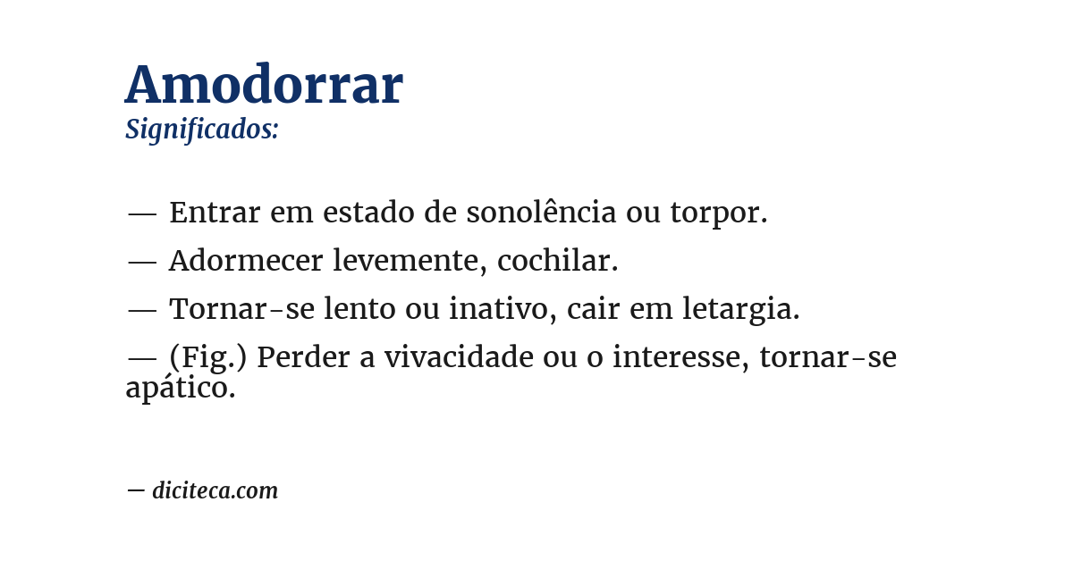 Significado de amodorrar