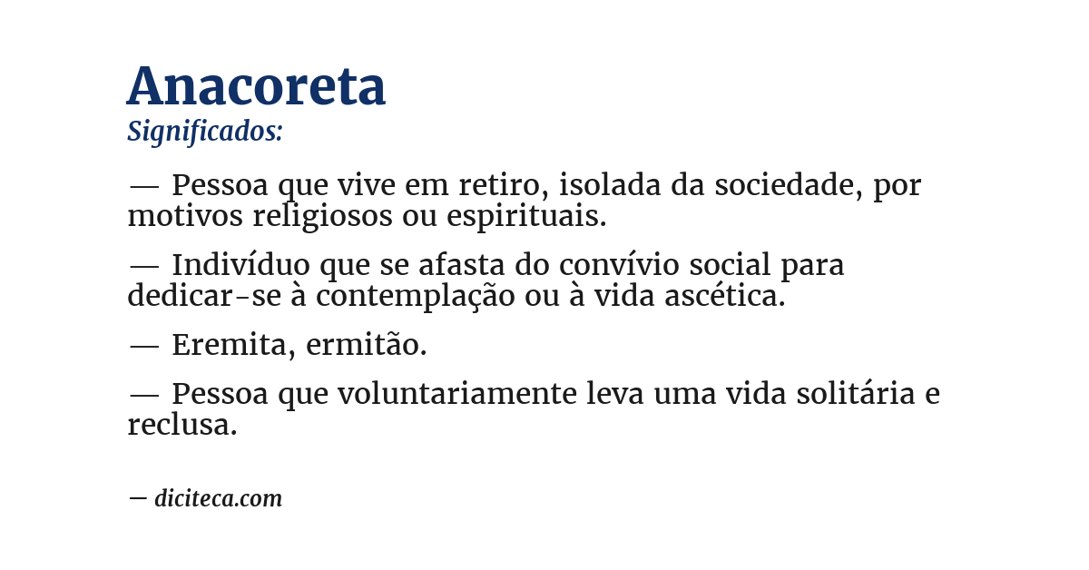Significado de anacoreta