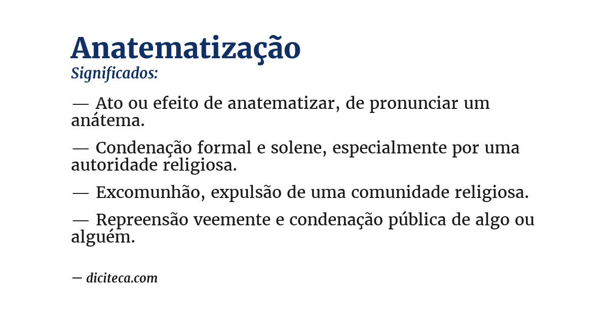 Significado de anatematização